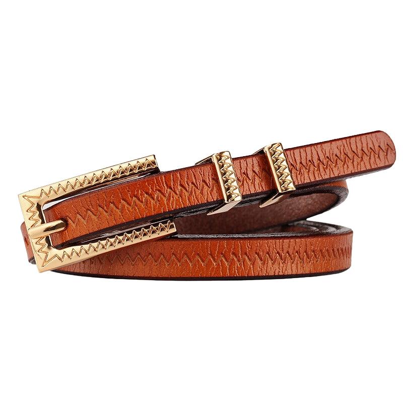 Eva – Ceinture fine en cuir pour femme